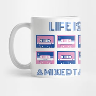 Life is a mixed tape, old school cassette tape, cassette tape. Mug